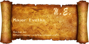 Mauer Evetke névjegykártya